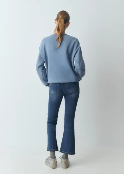 Jeans*Brownie Jeans flare cropped Azulmedio