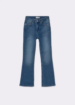 Jeans*Brownie Jeans flare cropped Azulmedio