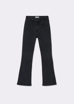 Jeans*Brownie Jeans flare cropped brillantes Negro