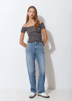 Jeans*Brownie Jeans rectos cinco bolsillos Azulmedio