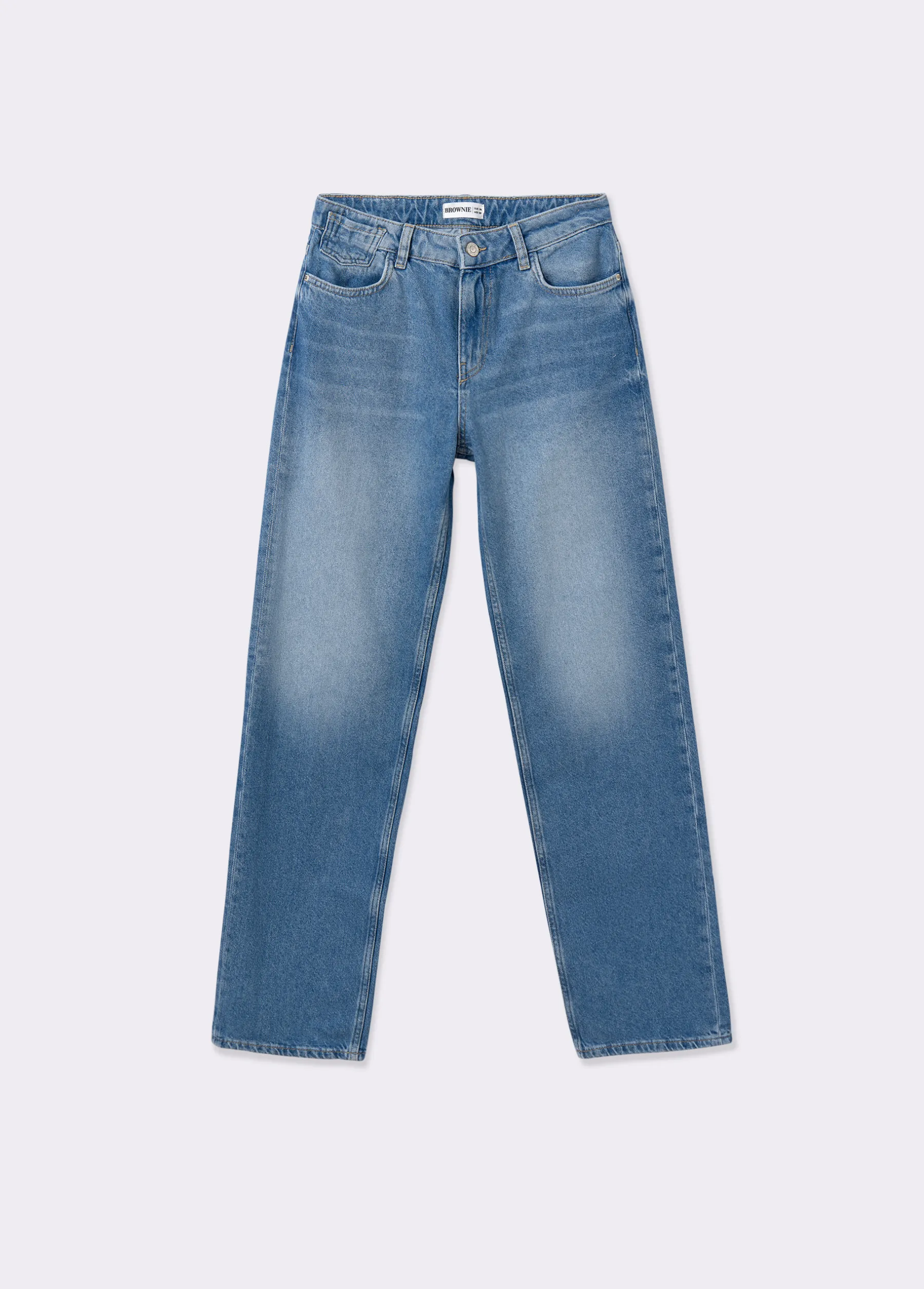 Jeans*Brownie Jeans rectos cinco bolsillos Azulmedio