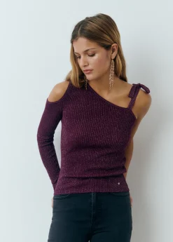 Jerséis|Punto*Brownie Jersey asimétrico lazo Vino