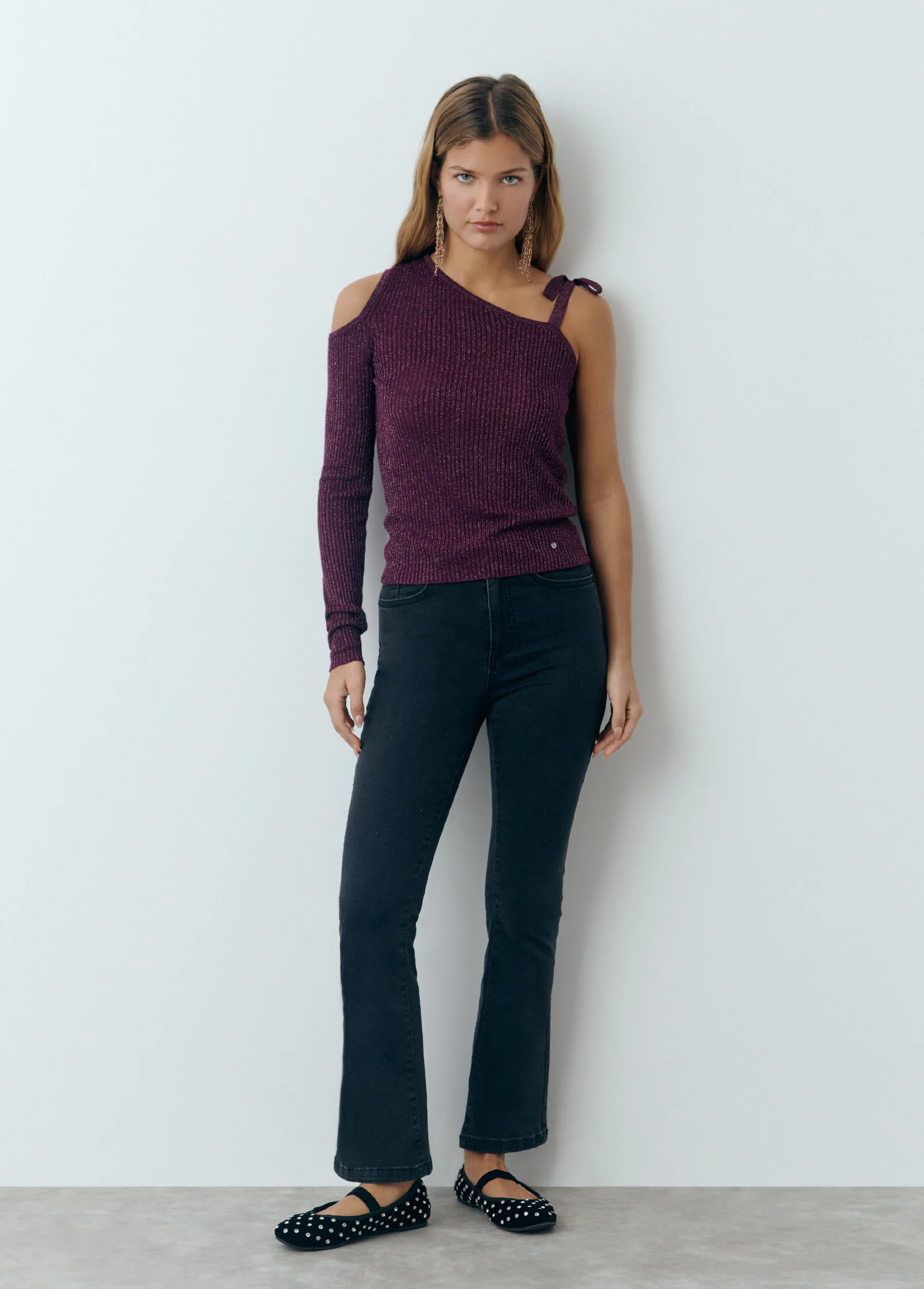 Jerséis|Punto*Brownie Jersey asimétrico lazo Vino