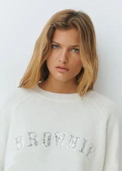 Jerséis|Punto*Brownie Jersey lentejuelas Crudo