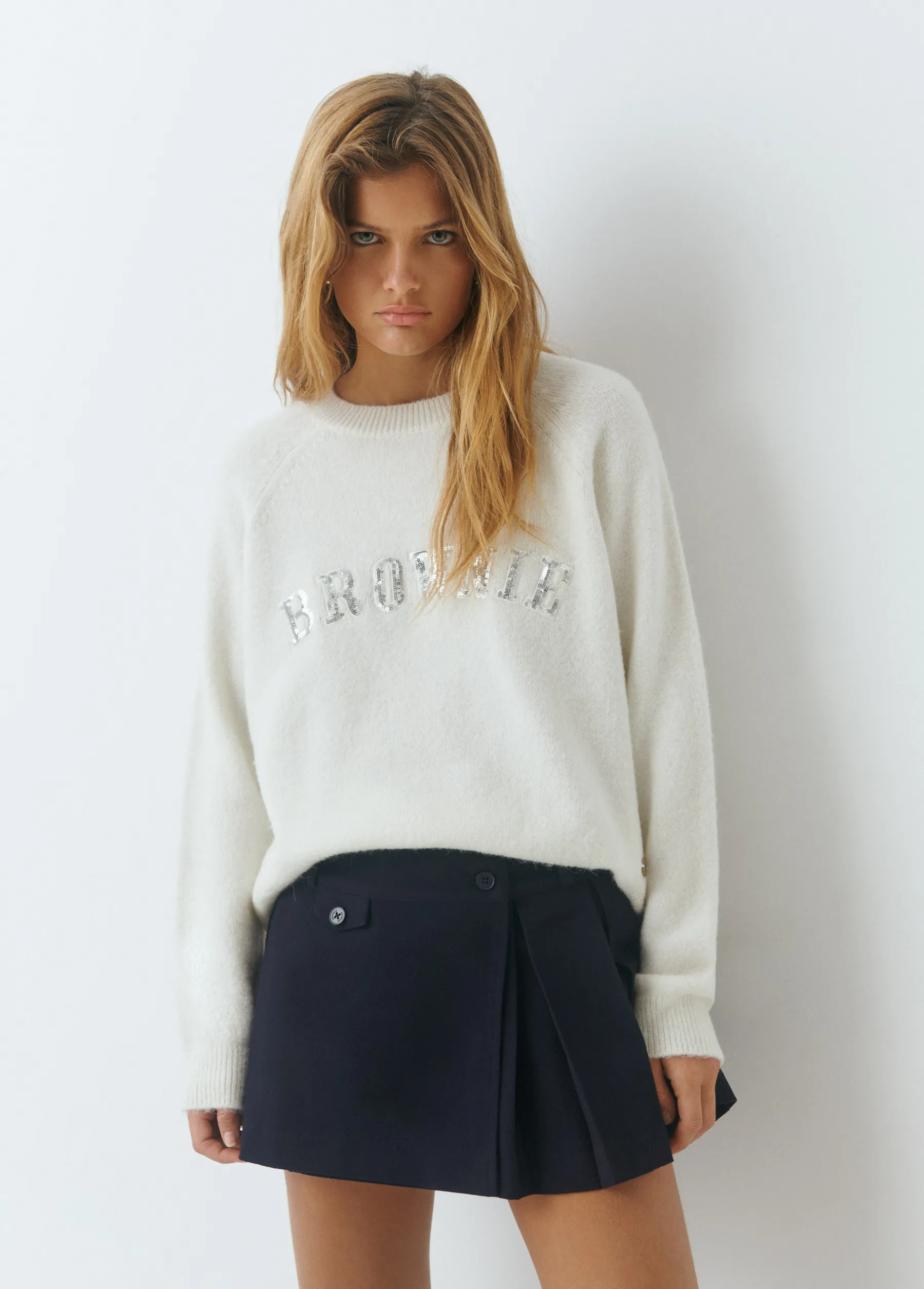 Jerséis|Punto*Brownie Jersey lentejuelas Crudo