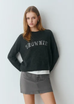 Jerséis|Punto*Brownie Jersey lentejuelas Gris