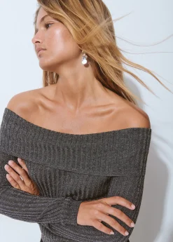 Jerséis*Brownie Jersey canalé hilo metalizado Grismedio