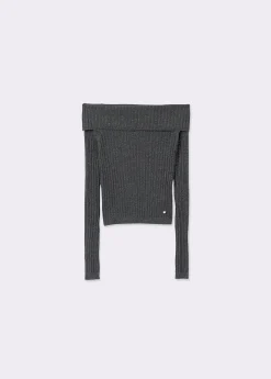 Jerséis*Brownie Jersey canalé hilo metalizado Grismedio