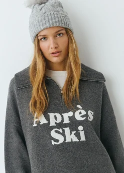 Jerséis|Punto*Brownie Jersey cremallera bordado Gris