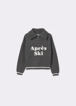 Jerséis|Punto*Brownie Jersey cremallera bordado Gris