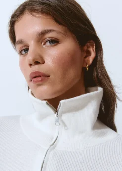 Jerséis|Punto*Brownie Jersey cremallera rayas Crudo