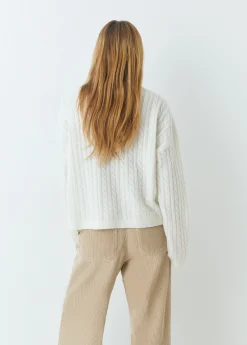 Jerséis|Punto*Brownie Jersey cuello alto trenzas Crudo