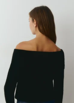 Jerséis|Punto*Brownie Jersey cuello bardot Negro