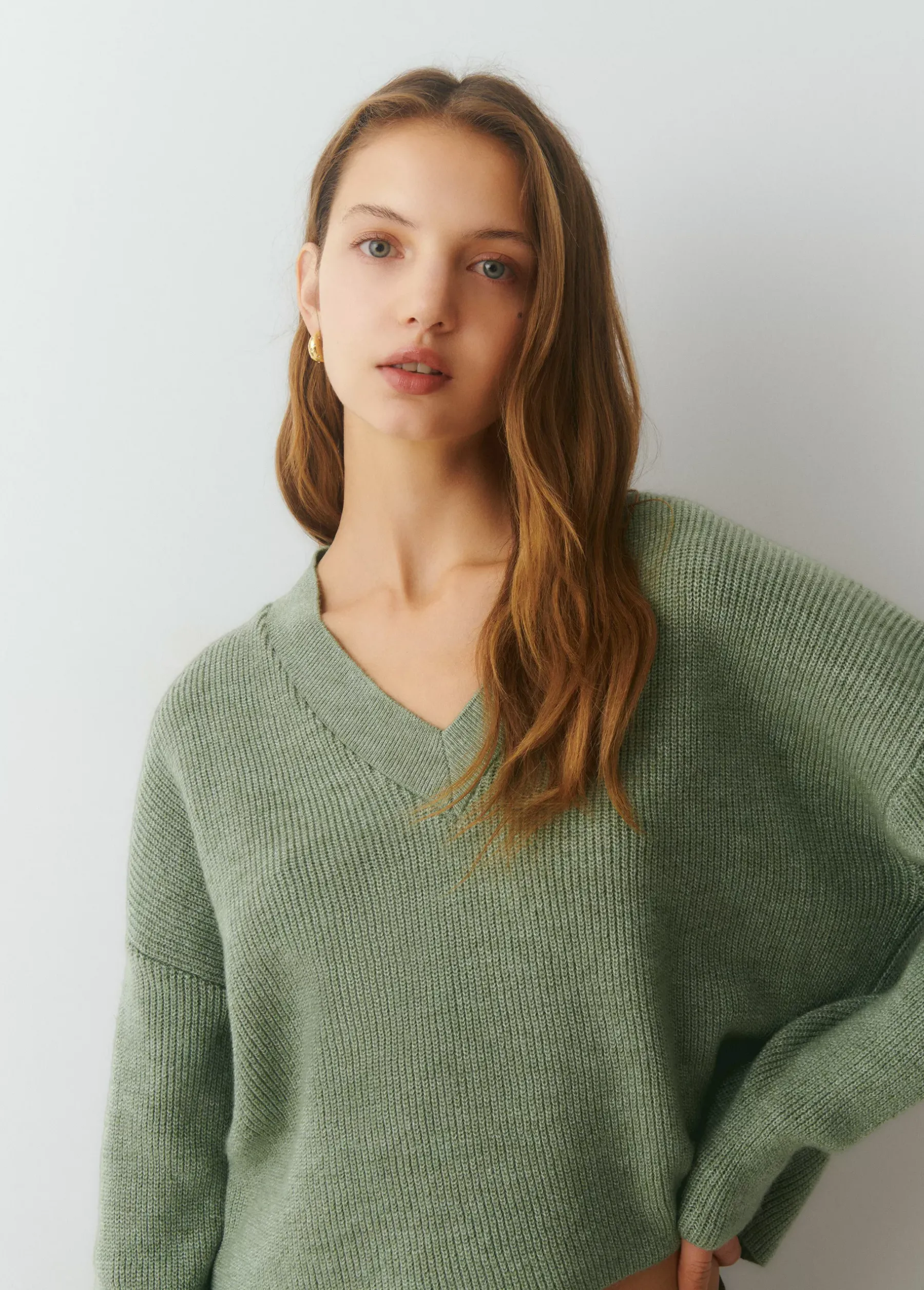 Jerséis*Brownie Jersey cuello pico básico Verde