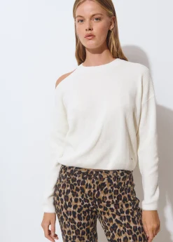 Jerséis|Punto*Brownie Jersey cut out chenilla Crudo