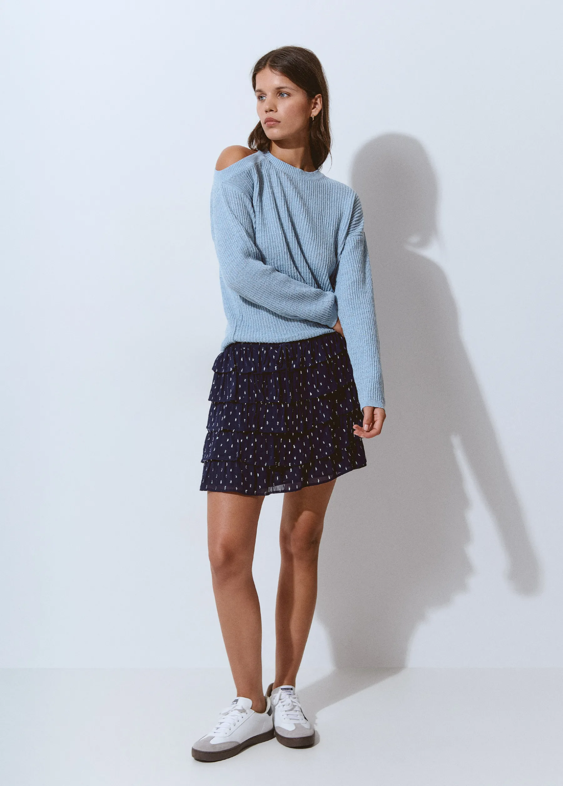 Jerséis*Brownie Jersey cut out hilo metalizado Celeste