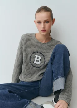 Jerséis|Punto*Brownie Jersey escudo bordado Gris