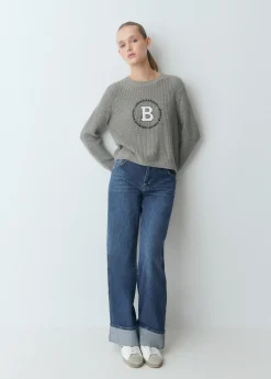 Jerséis|Punto*Brownie Jersey escudo bordado Gris