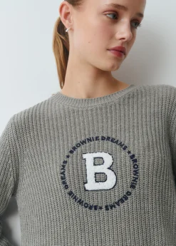 Jerséis|Punto*Brownie Jersey escudo bordado Gris