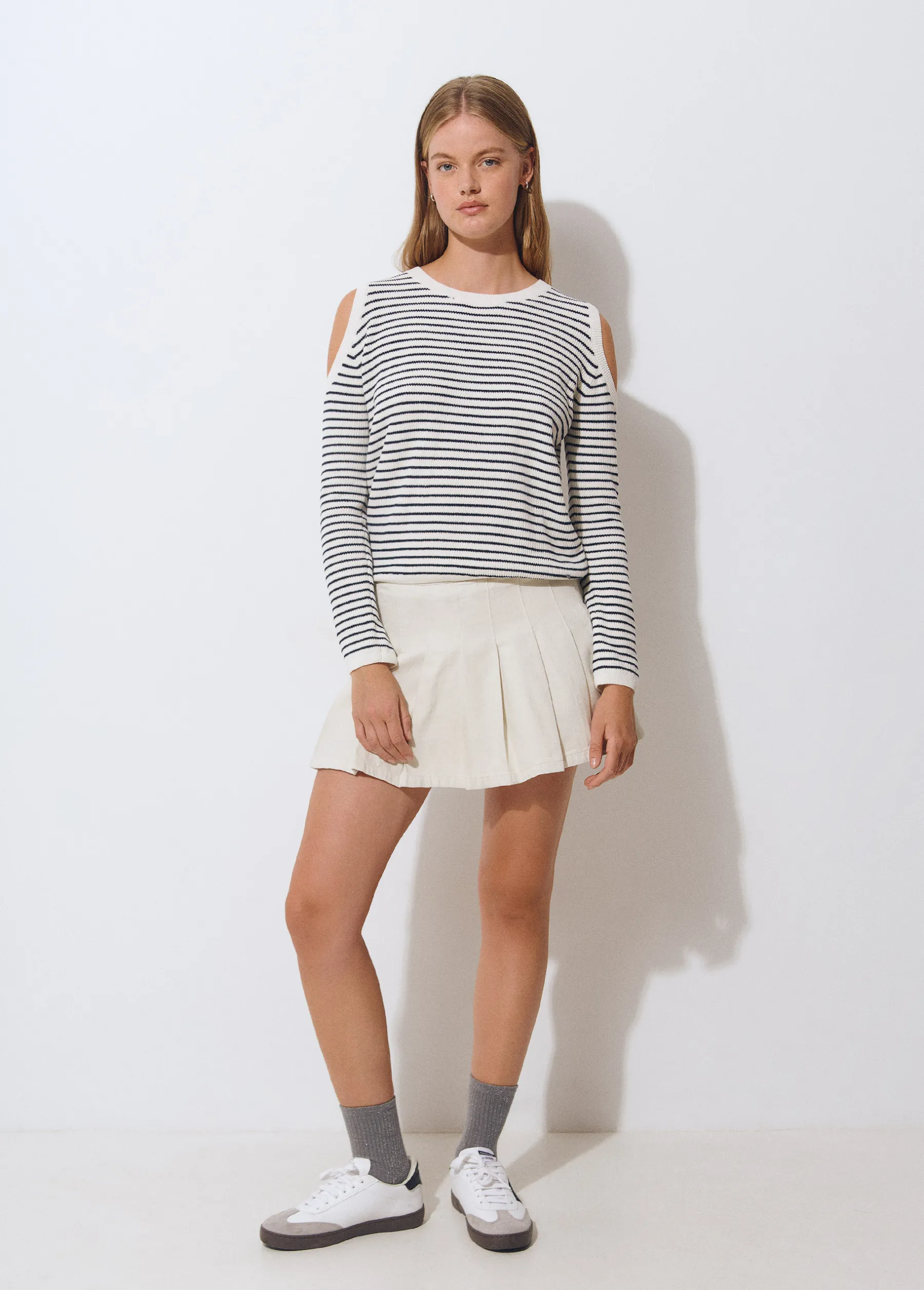 Jerséis|Punto*Brownie Jersey hombros chenilla raya Crudo