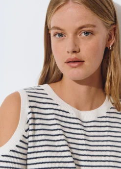 Jerséis|Punto*Brownie Jersey hombros chenilla raya Crudo