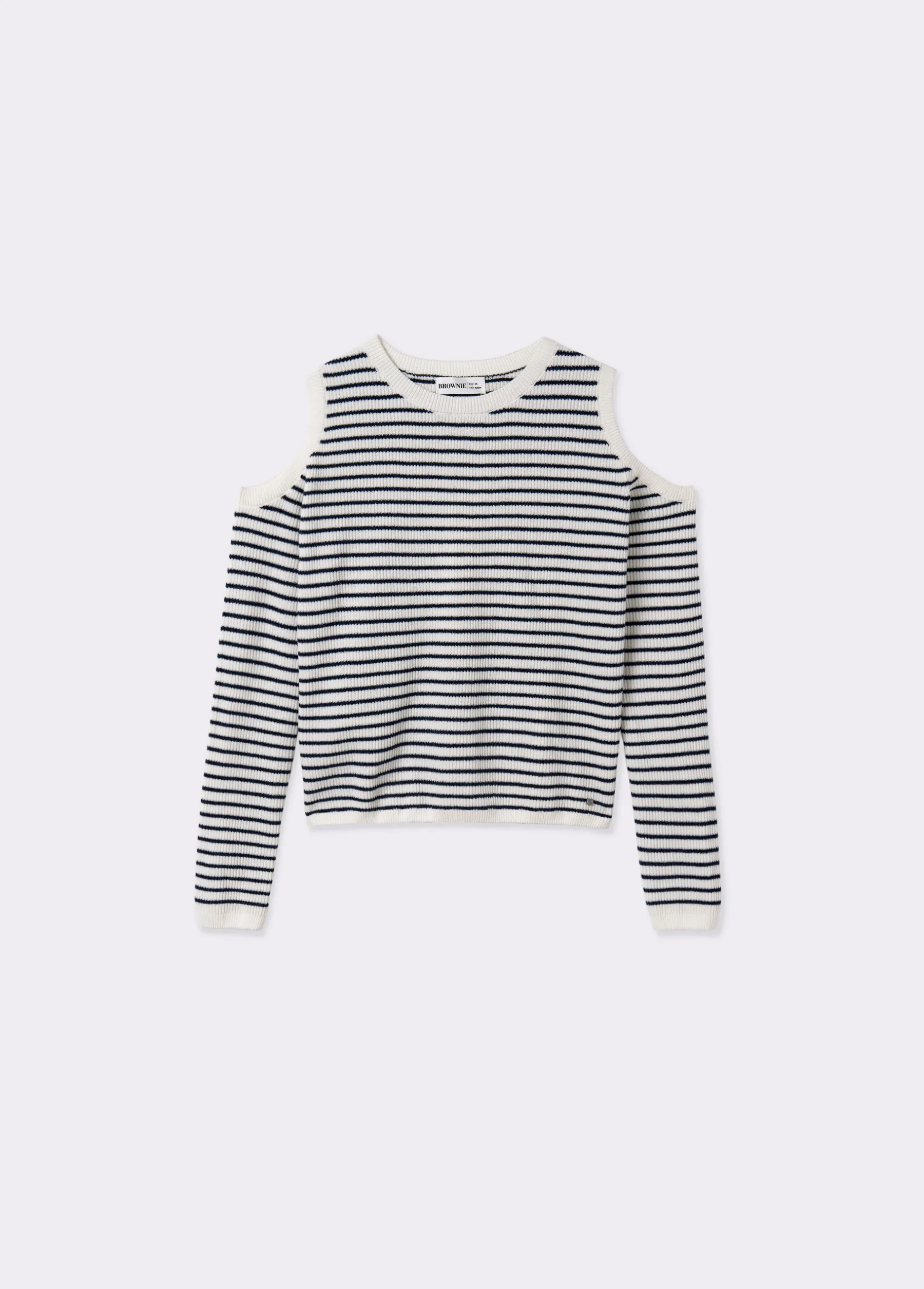 Jerséis|Punto*Brownie Jersey hombros chenilla raya Crudo