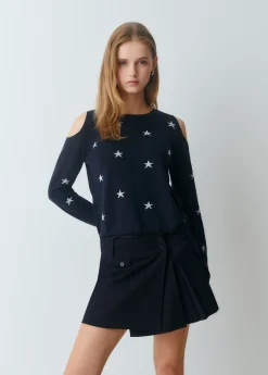 Jerséis|Punto*Brownie Jersey hombros descubiertos estrellas Marino