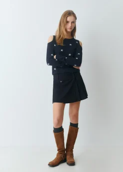 Jerséis|Punto*Brownie Jersey hombros descubiertos estrellas Marino