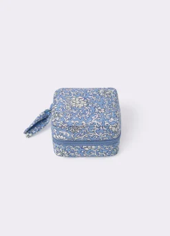 Accesorios De Viaje*Brownie Joyero cuadrado estampado Azul