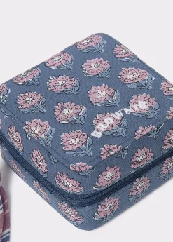 Accesorios De Viaje*Brownie Joyero cuadrado estampado Azul