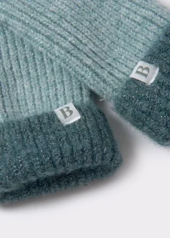 Guantes Y Mitones*Brownie Mitón bicolor lurex Verde