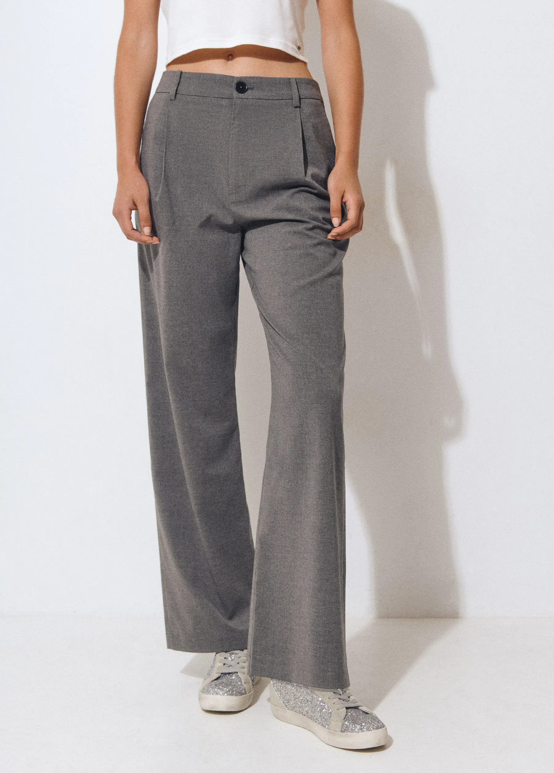 Pantalones|Total Look*Brownie Pantalón ancho sastre Gris