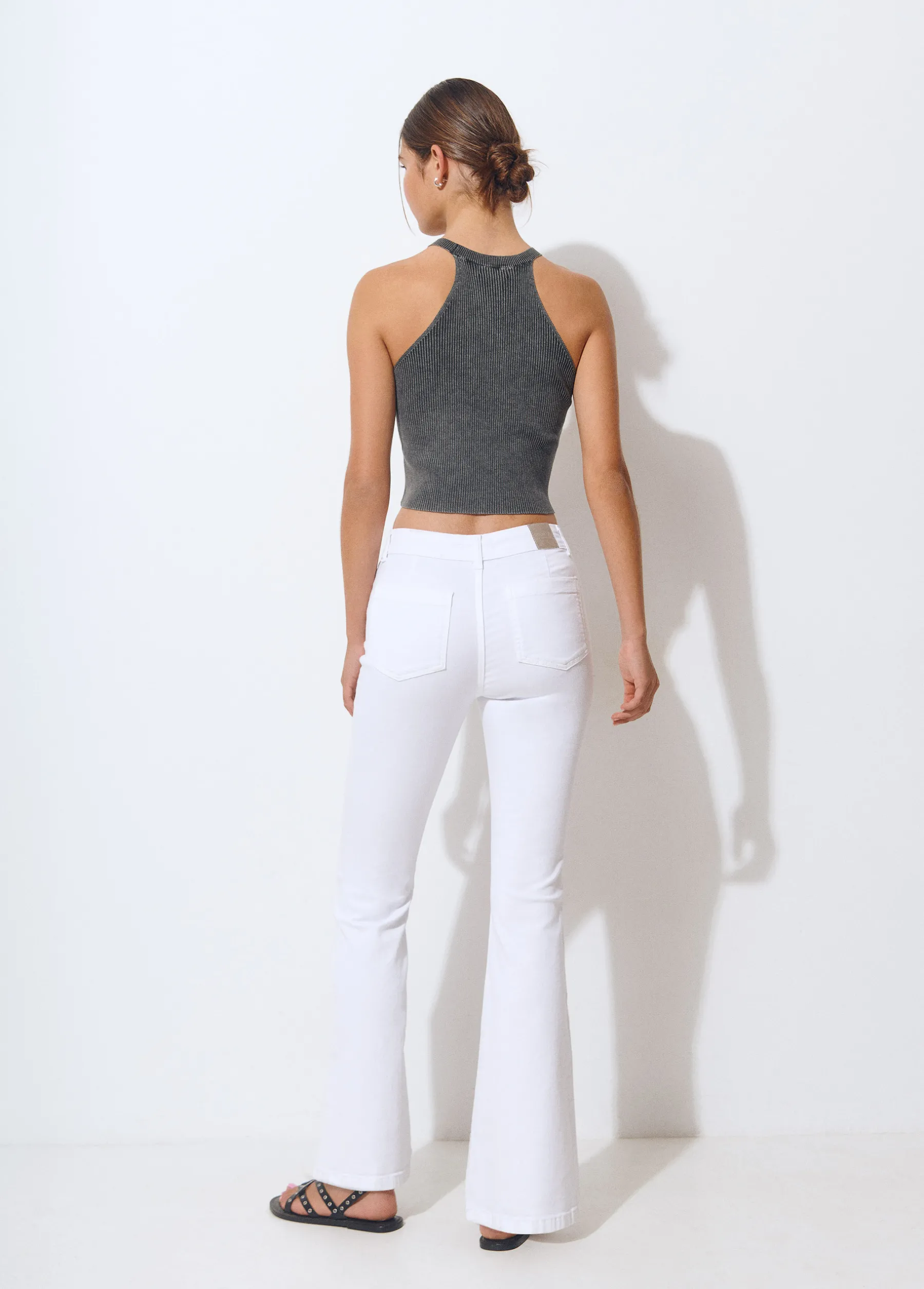 Pantalones*Brownie Pantalón campana bolsillos frontales