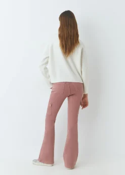 Pantalones*Brownie Pantalón campana cargo Rosado