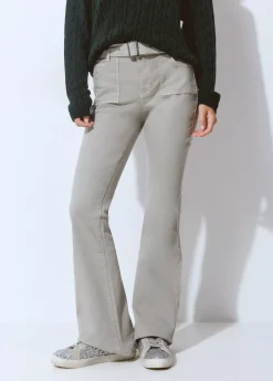 Pantalones*Brownie Pantalón campana cinturón Verde