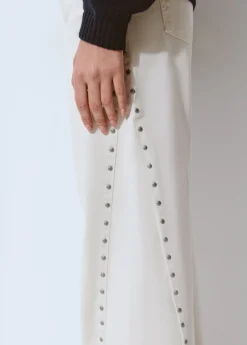 Pantalones*Brownie Pantalón corte lateral tachas Crudo