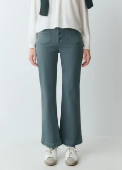 Pantalones*Brownie Pantalón culotte botones frontales Verdeesmeralda