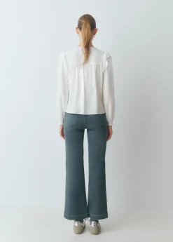 Pantalones*Brownie Pantalón culotte botones frontales Verdeesmeralda