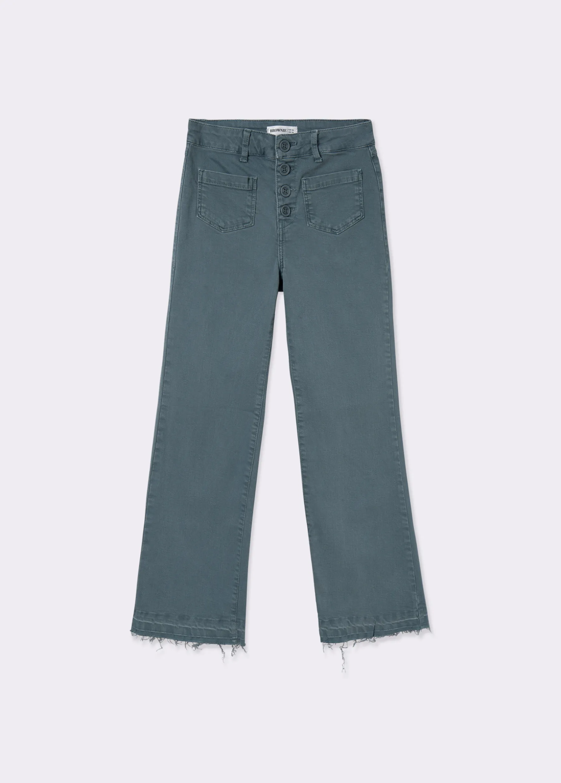 Pantalones*Brownie Pantalón culotte botones frontales Verdeesmeralda