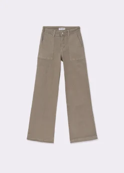 Pantalones*Brownie Pantalón culotte con bolsillos frontales Topo