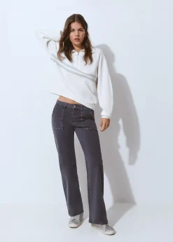 Pantalones*Brownie Pantalón culotte tachas Antracita