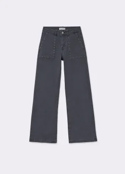 Pantalones*Brownie Pantalón culotte tachas Antracita