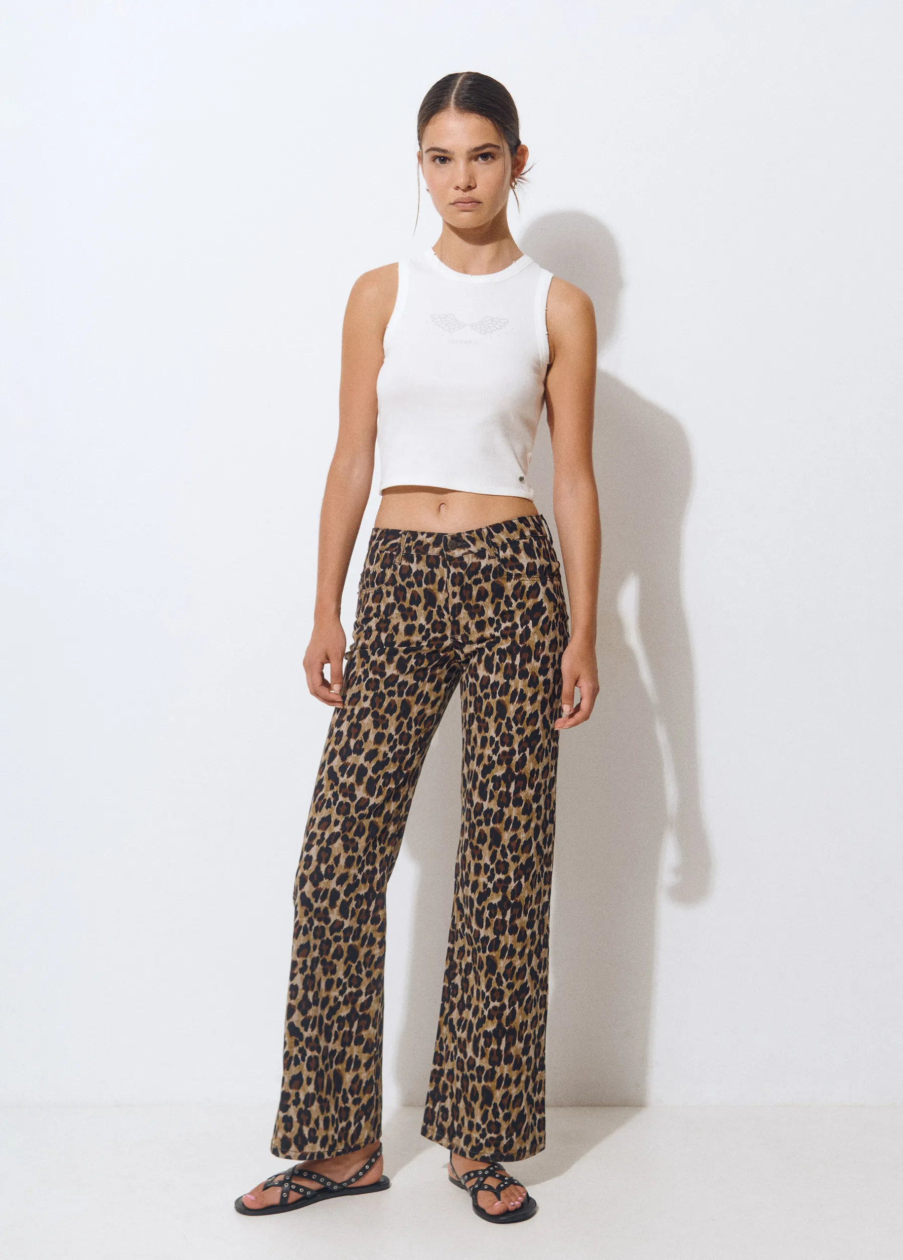 Pantalones*Brownie Pantalón estampado animal Marron