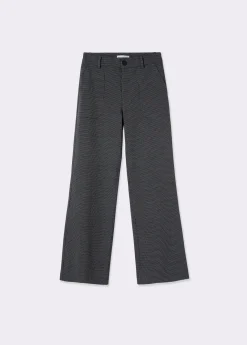 Pantalones*Brownie Pantalón flare cuadrito Gris