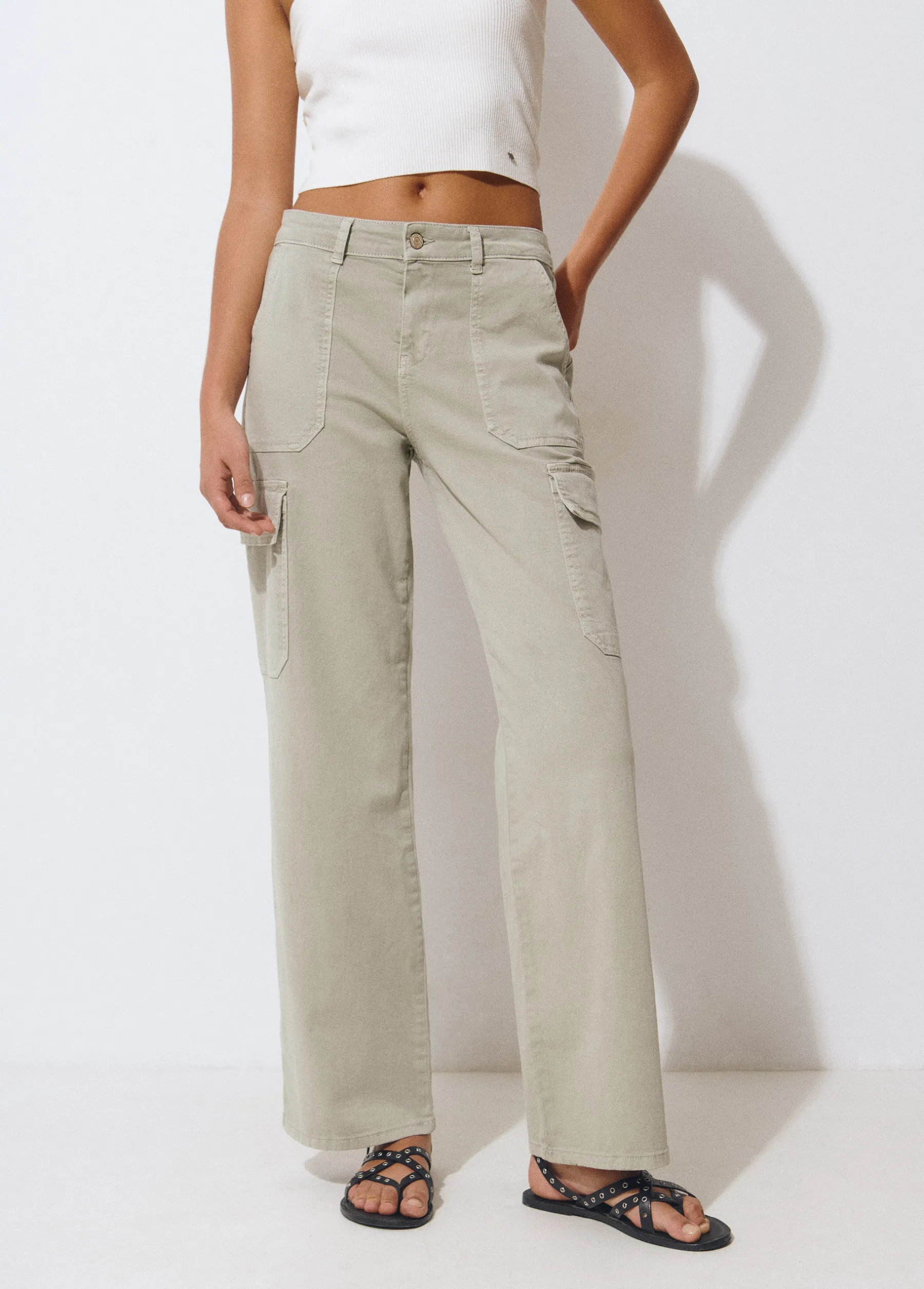 Pantalones*Brownie Pantalón recto cargo Kaki