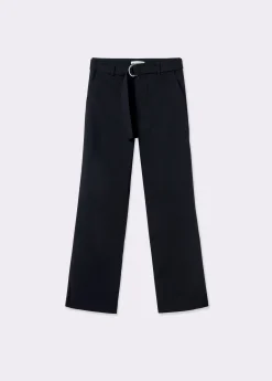Pantalones*Brownie Pantalón recto con cinturón Negro