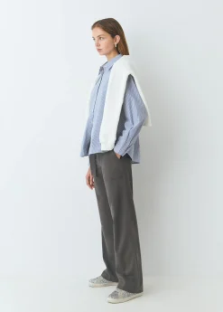 Pantalones*Brownie Pantalón recto con cinturón Topo