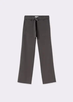 Pantalones*Brownie Pantalón recto con cinturón Topo