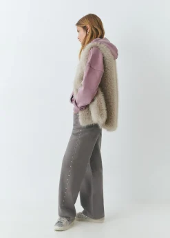 Pantalones|Jeans*Brownie Pantalón tachas laterales Gris