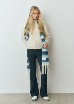 Pantalones*Brownie Pantalon campana cargo tachas Azulmarino